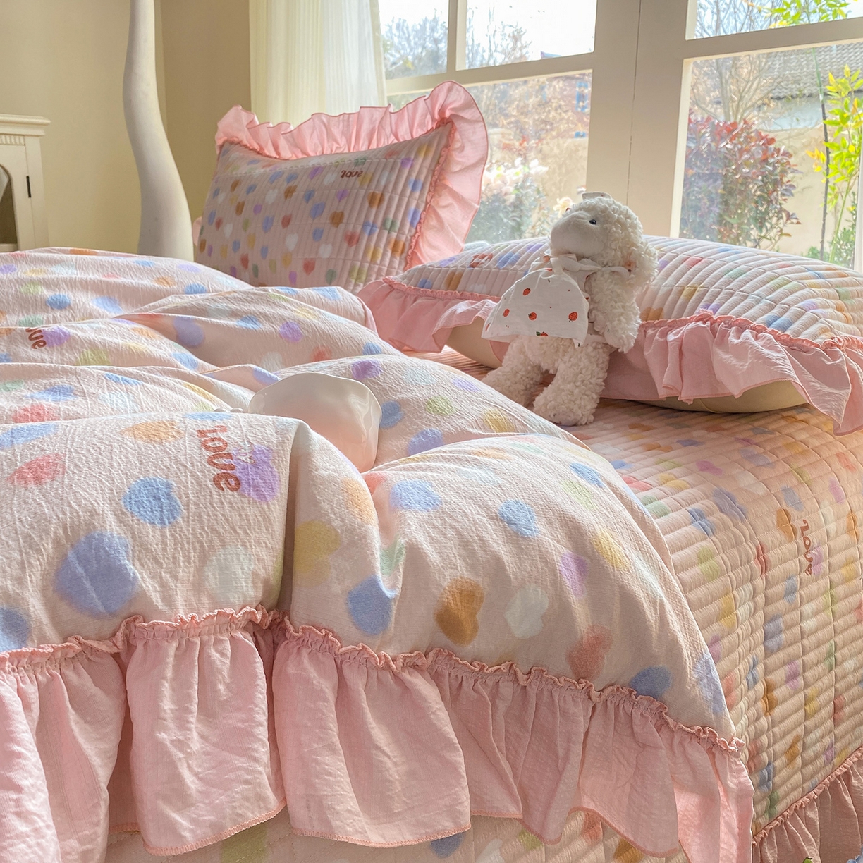 91家纺网 家纺一手货源 找家纺 （总）眠势力 2026新款云感皱皱纱床盖四件套