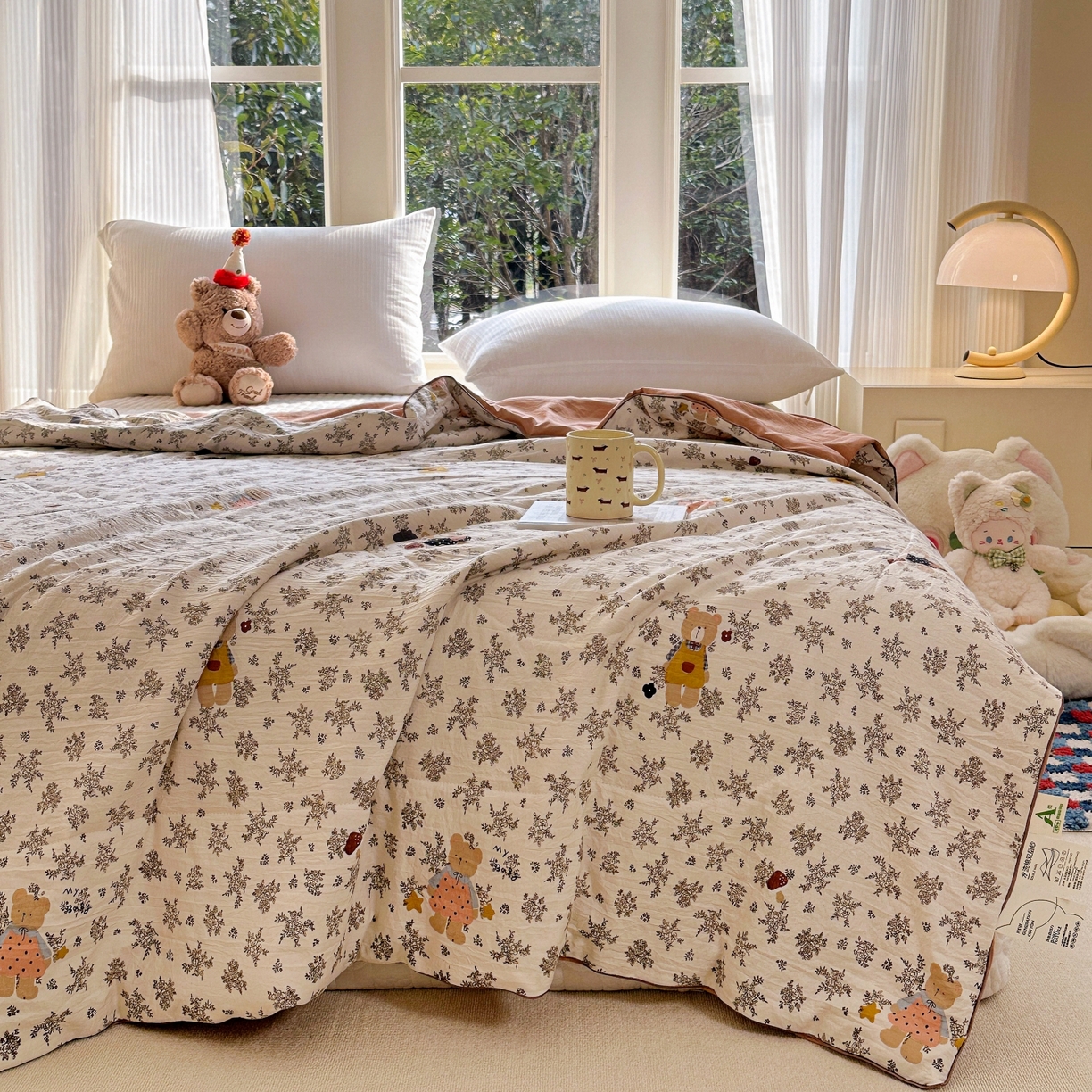 91家纺网 家纺一手货源 找家纺 （总）梦恬佳 2026新款水洗皱皱纱卡通印花夏凉被