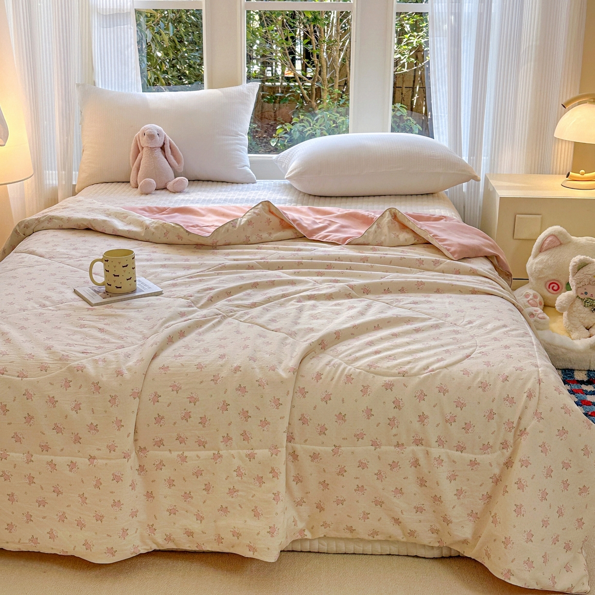 91家纺网 家纺一手货源 找家纺 梦恬佳 2026新款水洗皱皱纱卡通印花夏凉被 梦露