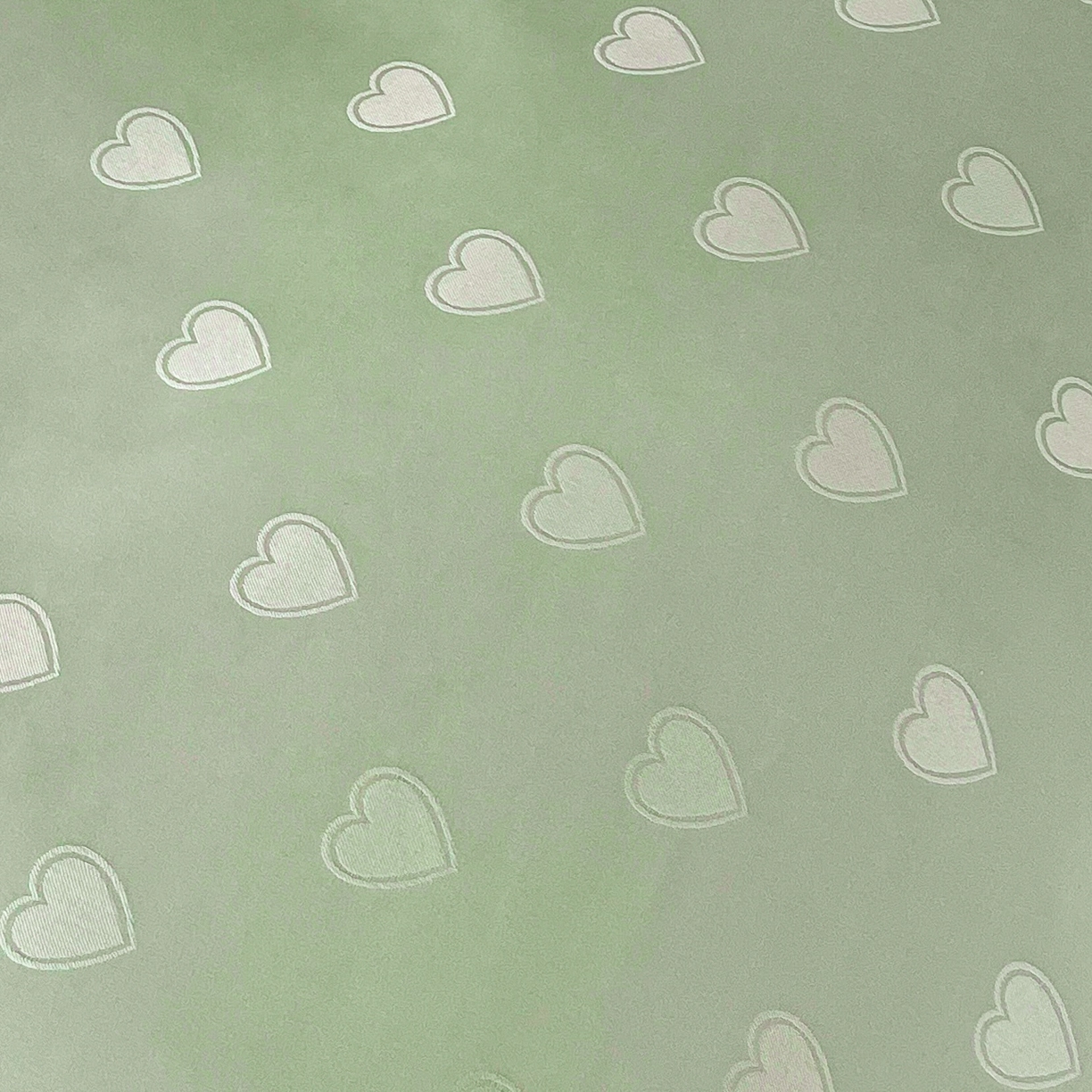 91家纺网 家纺一手货源 找家纺 大麦乐田 2026春夏新款贡缎提花纯色双拼四件套  爱心 奶油绿