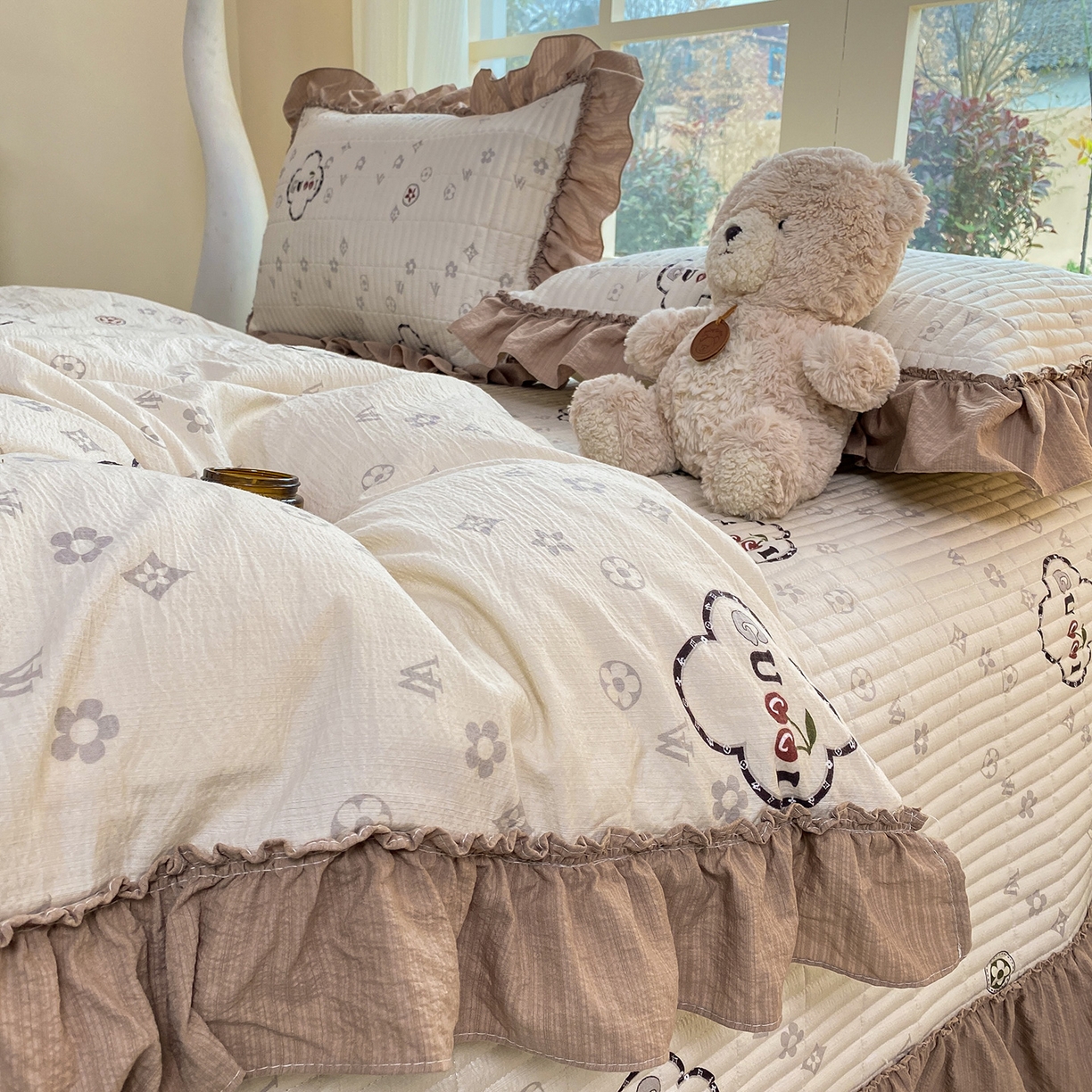 91家纺网 家纺一手货源 找家纺 （总）眠势力 2026新款云感皱皱纱床盖四件套