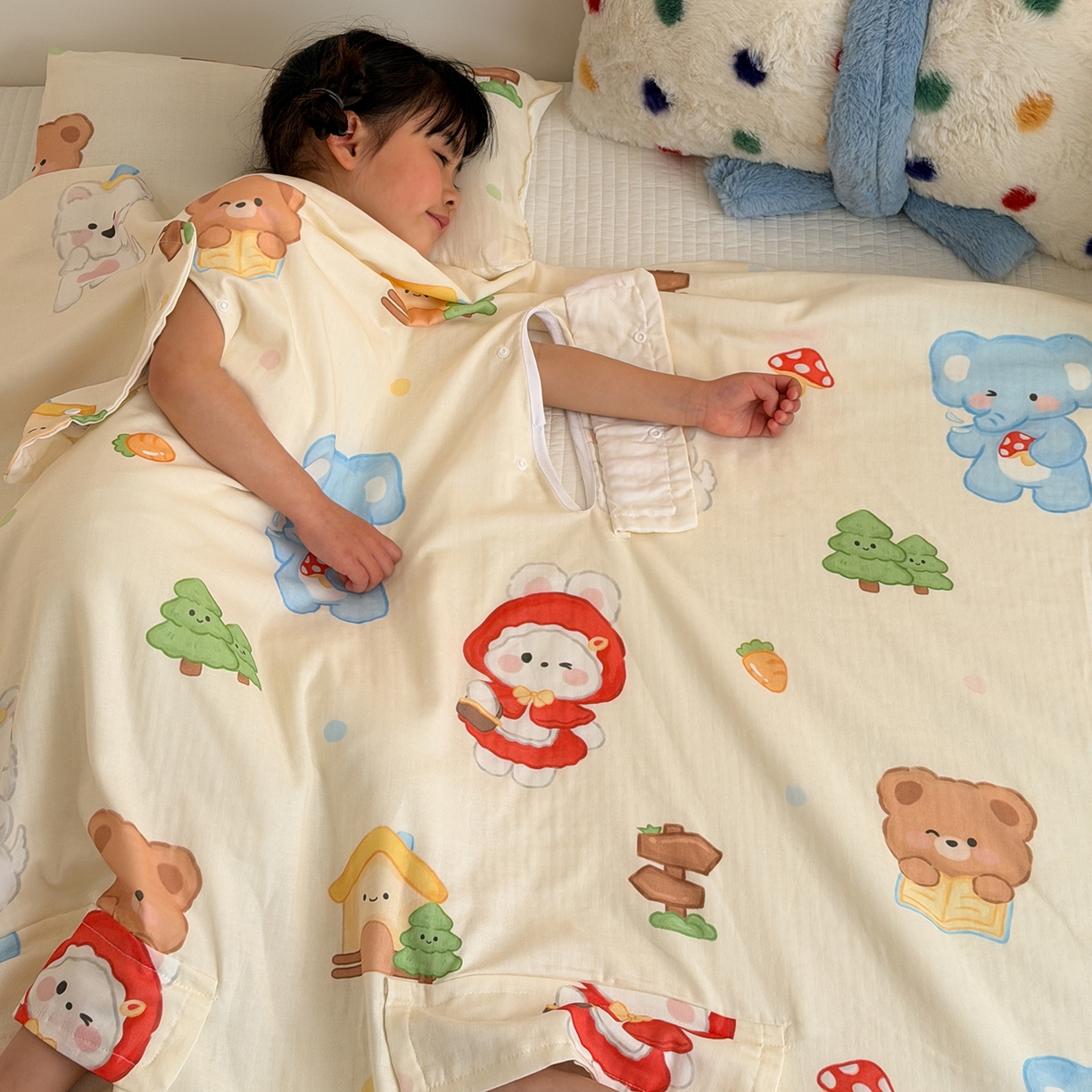 91家纺网 家纺一手货源 找家纺 嗨生活 2026新款全棉纱布护肚防踢睡袋多功能盖毯宝宝夏被 儿童夏被 儿童防踢被 萌宠乐园