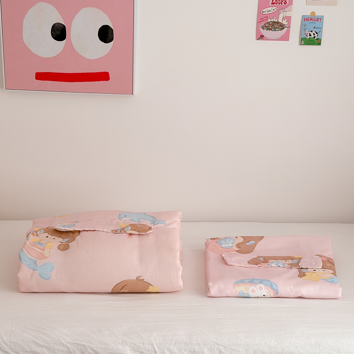 91家纺网 家纺一手货源 找家纺 嗨生活 2026新款全棉纱布护肚防踢睡袋多功能盖毯宝宝夏被 儿童夏被 儿童防踢被 人鱼公主