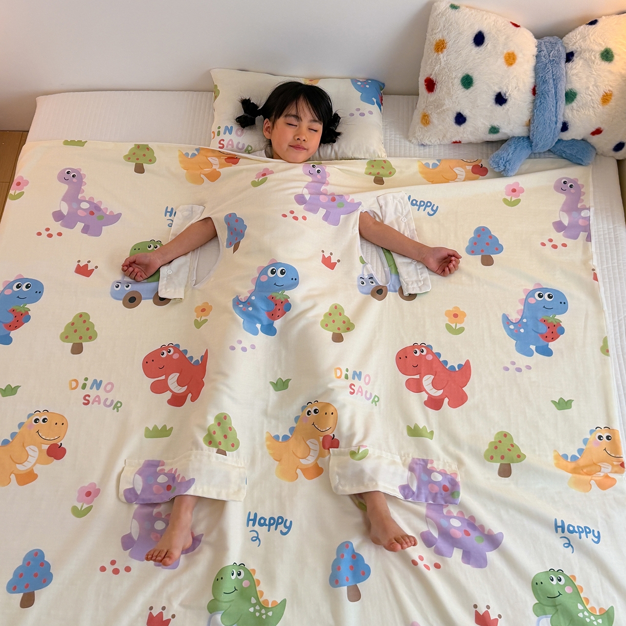 91家纺网 家纺一手货源 找家纺 嗨生活 2026新款全棉纱布护肚防踢睡袋多功能盖毯宝宝夏被 儿童夏被 儿童防踢被 恐龙世界