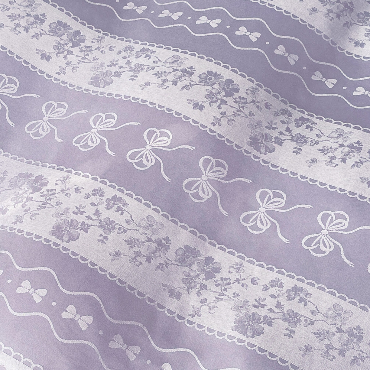 91家纺网 家纺一手货源 找家纺 大麦乐田 2026春夏新款贡缎提花花边双拼四件套 恬梦 初恋紫