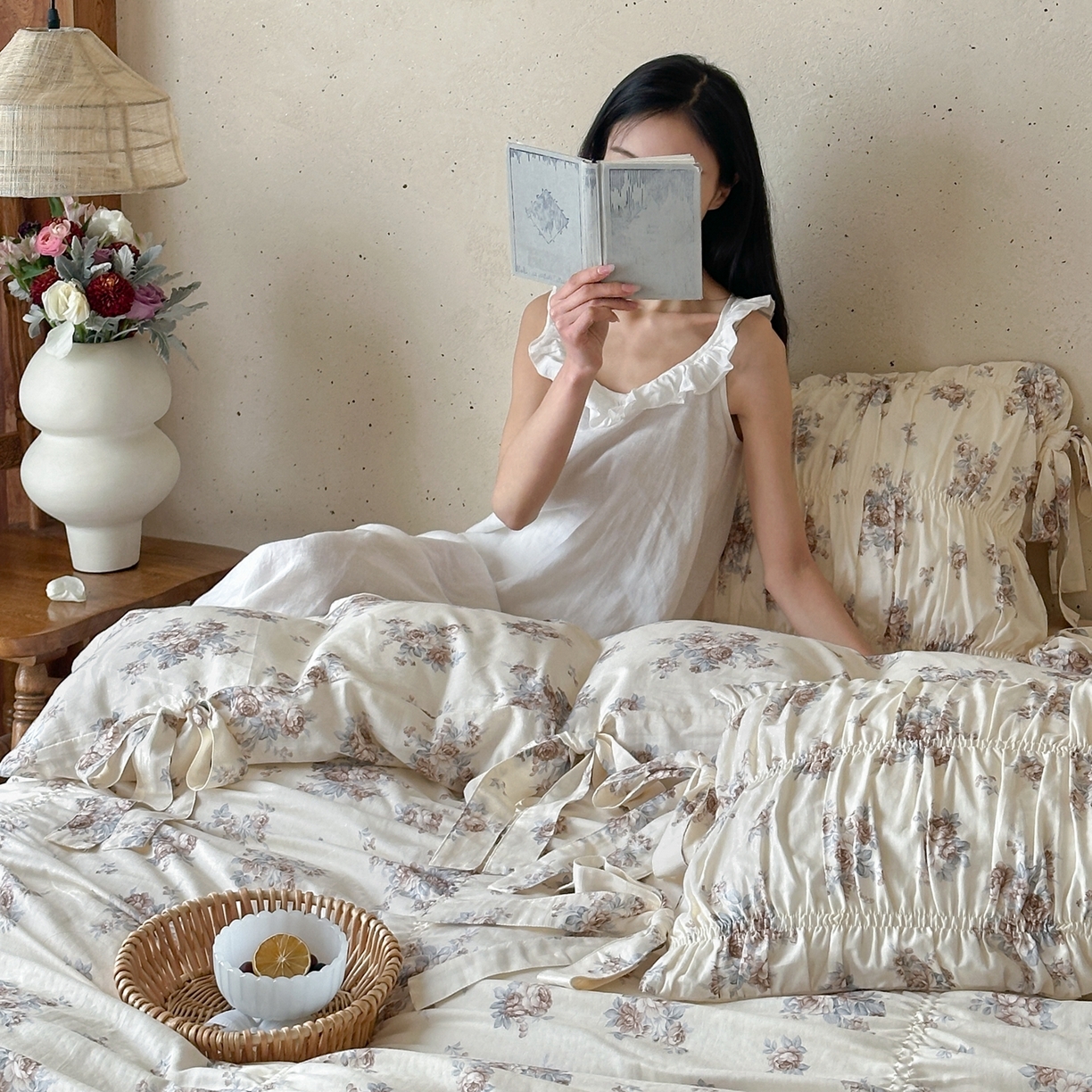 91家纺网 家纺一手货源 找家纺 （总）觅糖家纺 2026春夏新款全棉纯棉法式轻奶油系列四件套