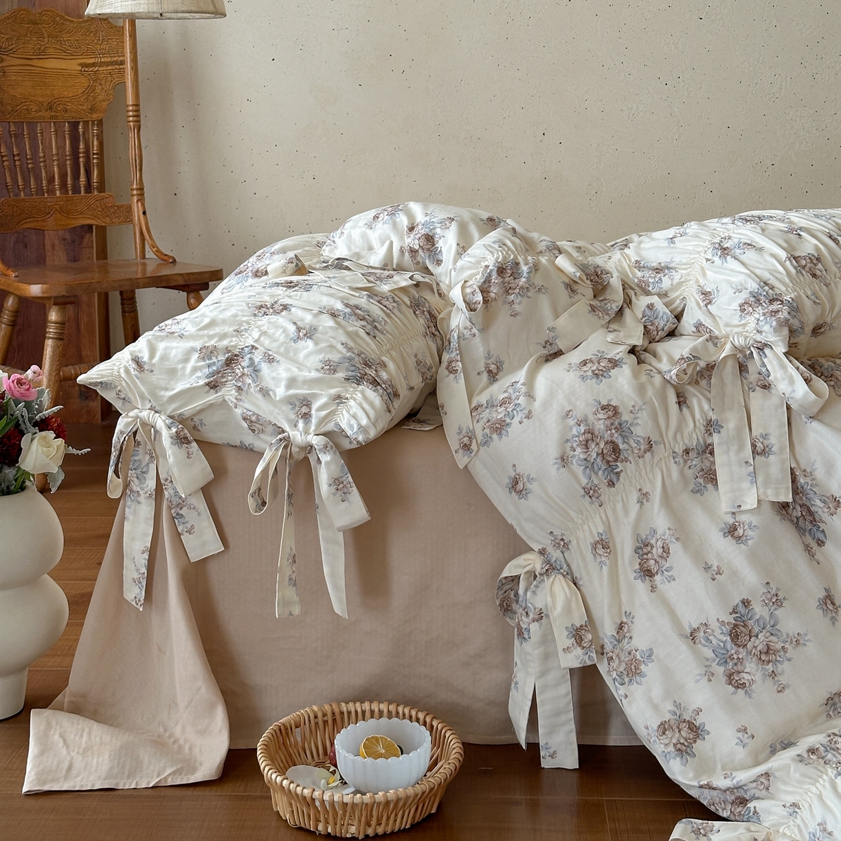 91家纺网 家纺一手货源 找家纺 （总）觅糖家纺 2026春夏新款全棉纯棉法式轻奶油系列四件套