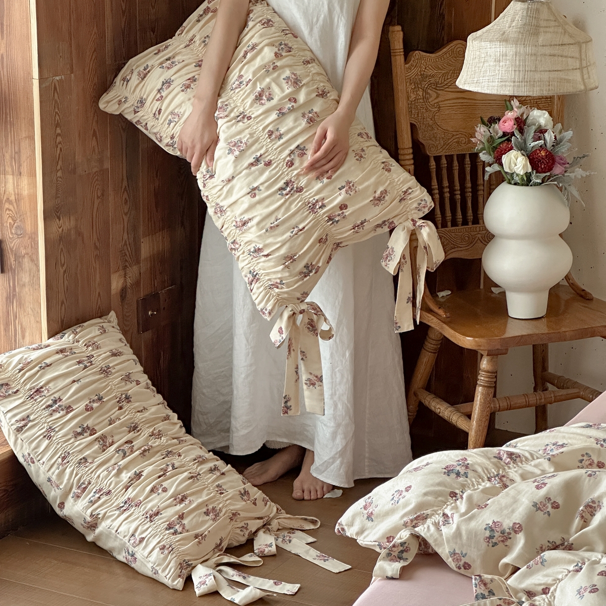 91家纺网 家纺一手货源 找家纺 觅糖家纺 2026春夏新款全棉纯棉法式轻奶油系列四件套 玫瑰心语