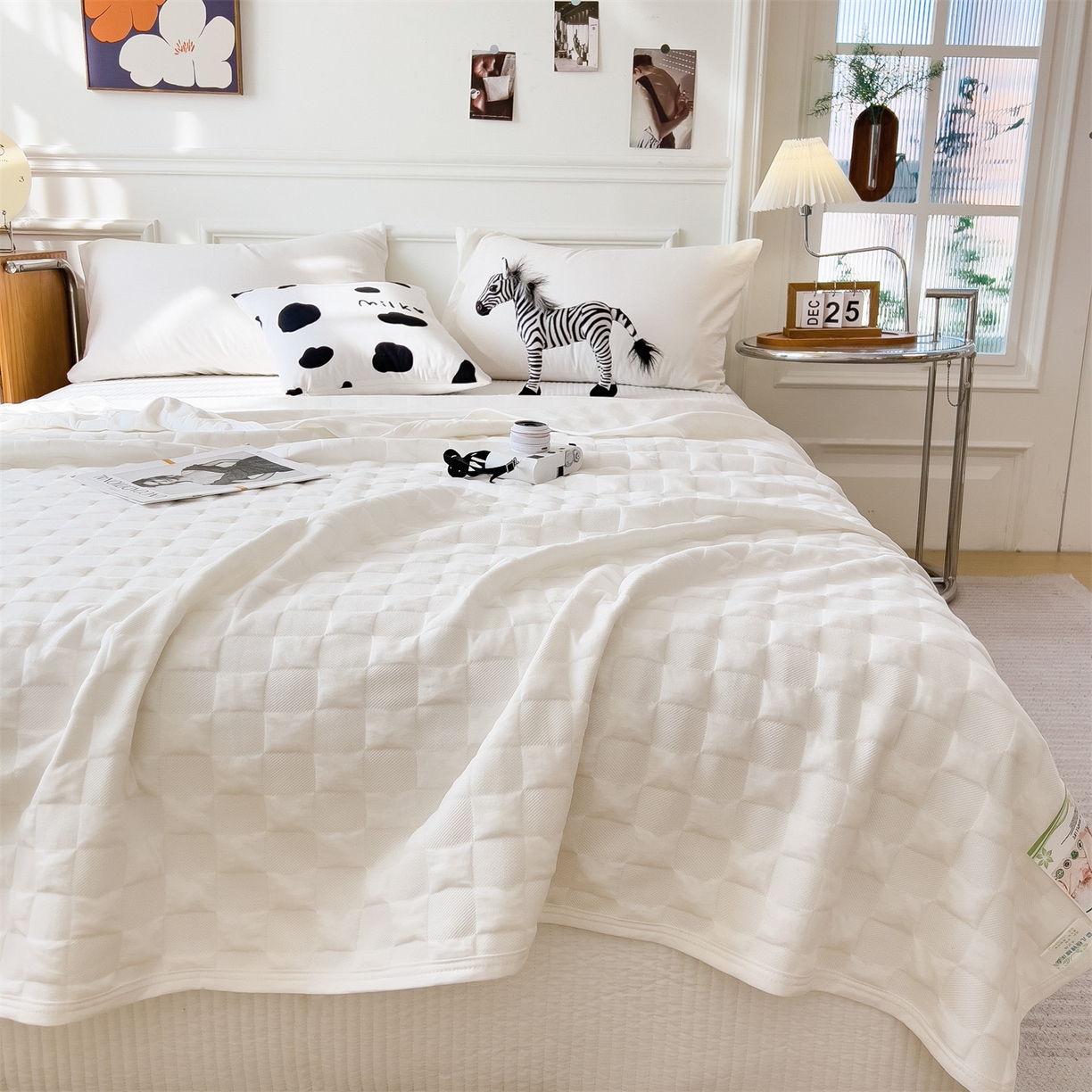 91家纺网 家纺一手货源 找家纺 （总）云恋家纺 2026新款空气提花纯棉三层纱夏被全棉学生午睡被薄款床单沙发盖毯办公室披肩毯