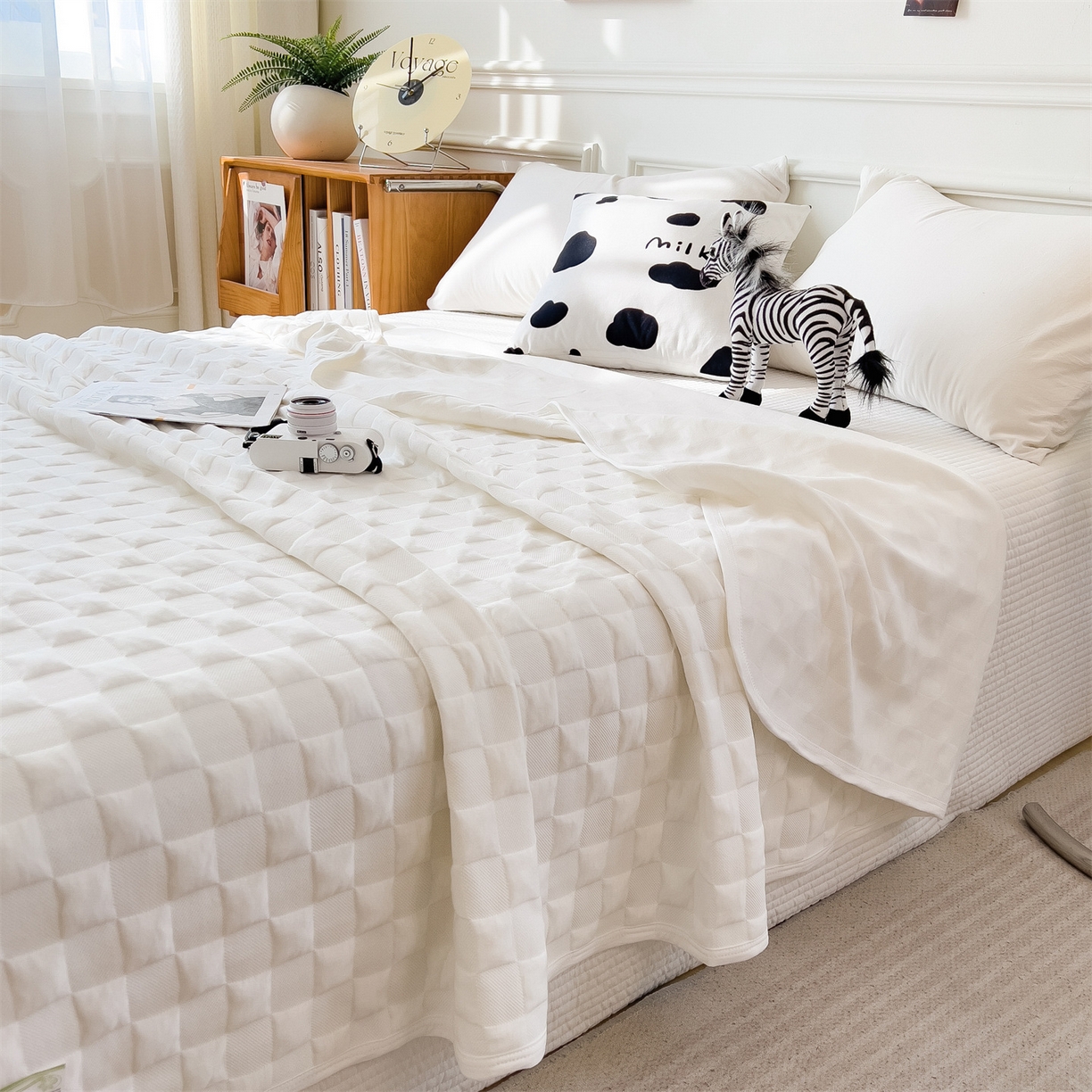 91家纺网 家纺一手货源 找家纺 （总）云恋家纺 2026新款空气提花纯棉三层纱夏被全棉学生午睡被薄款床单沙发盖毯办公室披肩毯