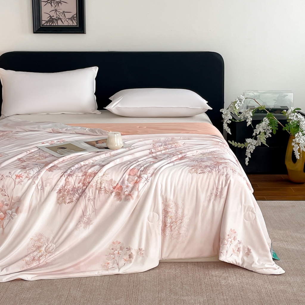 91家纺网 家纺一手货源 找家纺 （总）名兮家居 2026新款印花款锦氨凉感丝夏被空调被夏凉被