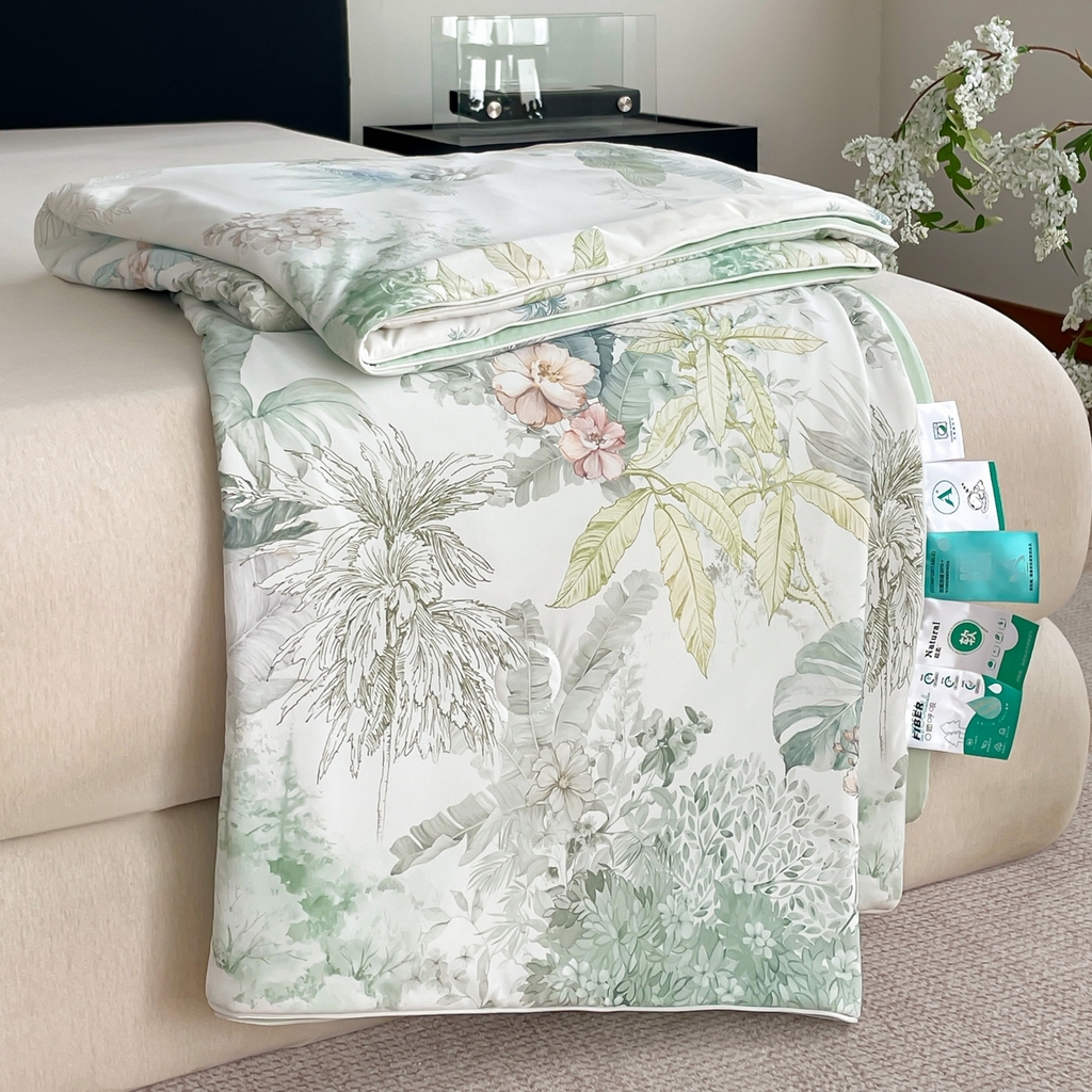 名兮家居 2026新款印花款锦氨凉感丝夏被空调被夏凉被 亚热带