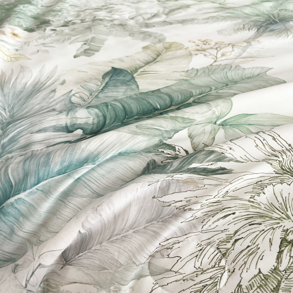 91家纺网 家纺一手货源 找家纺 名兮家居 2026新款印花款锦氨凉感丝夏被空调被夏凉被 亚热带