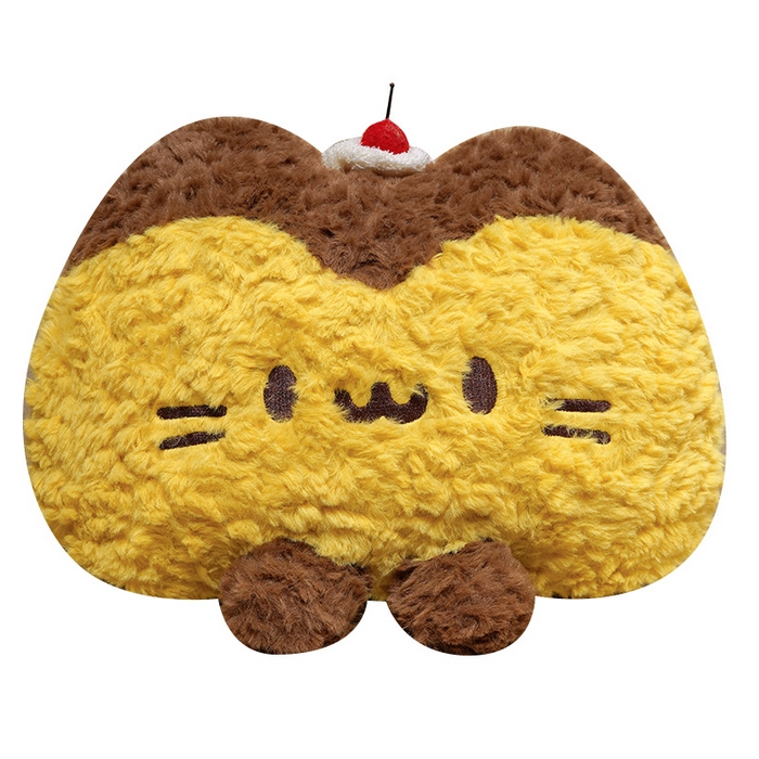 91家纺网 家纺一手货源 找家纺 仟亿莱 2026新款布丁猫刷花抱枕被 布丁猫-豆眼