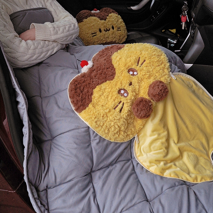 91家纺网 家纺一手货源 找家纺 （总）仟亿莱 2026新款布丁猫刷花抱枕被