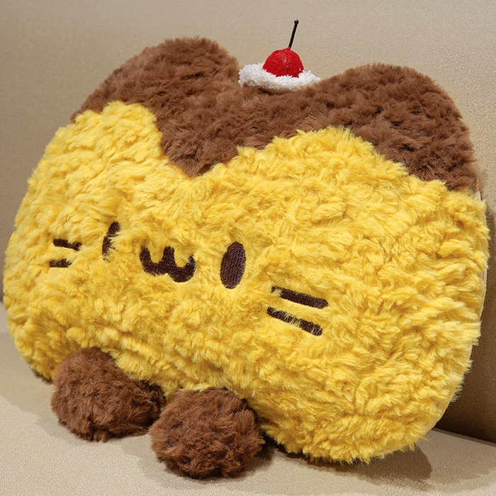 91家纺网 家纺一手货源 找家纺 仟亿莱 2026新款布丁猫刷花抱枕被 布丁猫-豆眼