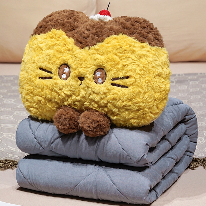 91家纺网 家纺一手货源 找家纺 （总）仟亿莱 2026新款布丁猫刷花抱枕被