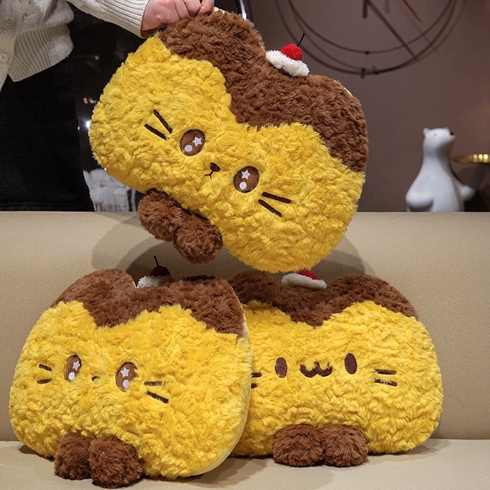 91家纺网 家纺一手货源 找家纺 仟亿莱 2026新款布丁猫刷花抱枕被 组合图仅供展示不可下单