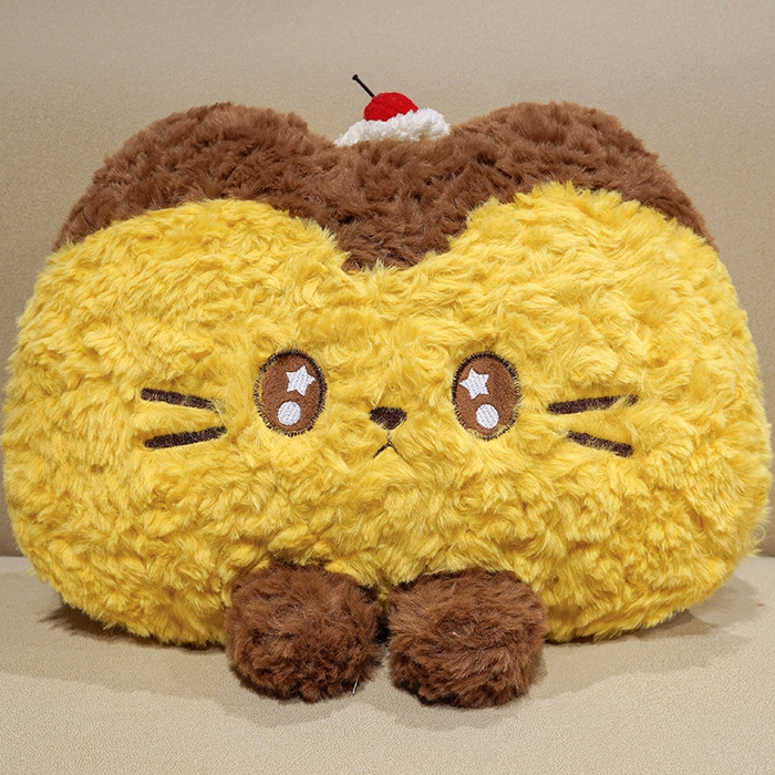 91家纺网 家纺一手货源 找家纺 仟亿莱 2026新款布丁猫刷花抱枕被 布丁猫-星星眼