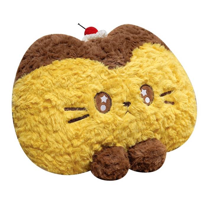 91家纺网 家纺一手货源 找家纺 仟亿莱 2026新款布丁猫刷花抱枕被 布丁猫-星星眼