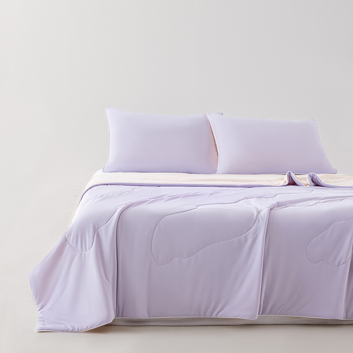 91家纺网 家纺一手货源 找家纺 迪梵家纺 2026新款锦氨凉感黑科技（160克面料）凉感丝夏被冰淇淋夏凉被空调被-风格一 啵啵紫