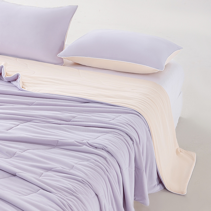 91家纺网 家纺一手货源 找家纺 迪梵家纺 2026新款锦氨凉感黑科技（160克面料）凉感丝夏被冰淇淋夏凉被空调被-风格一 啵啵紫