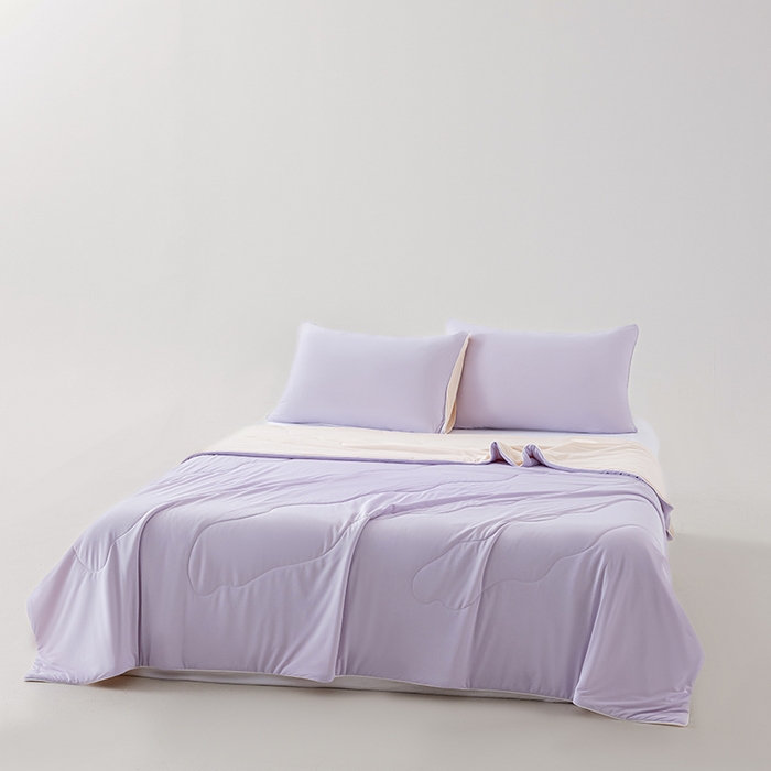 91家纺网 家纺一手货源 找家纺 迪梵家纺 2026新款锦氨凉感黑科技（160克面料）凉感丝夏被冰淇淋夏凉被空调被-风格一 啵啵紫