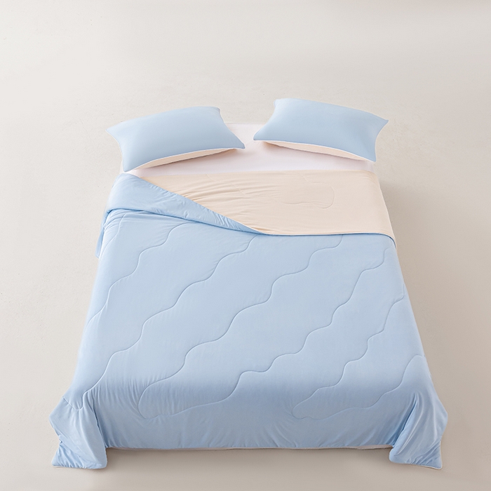 91家纺网 家纺一手货源 找家纺 迪梵家纺 2026新款锦氨凉感黑科技（160克面料）凉感丝夏被冰淇淋夏凉被空调被-风格一 蓝粉玉