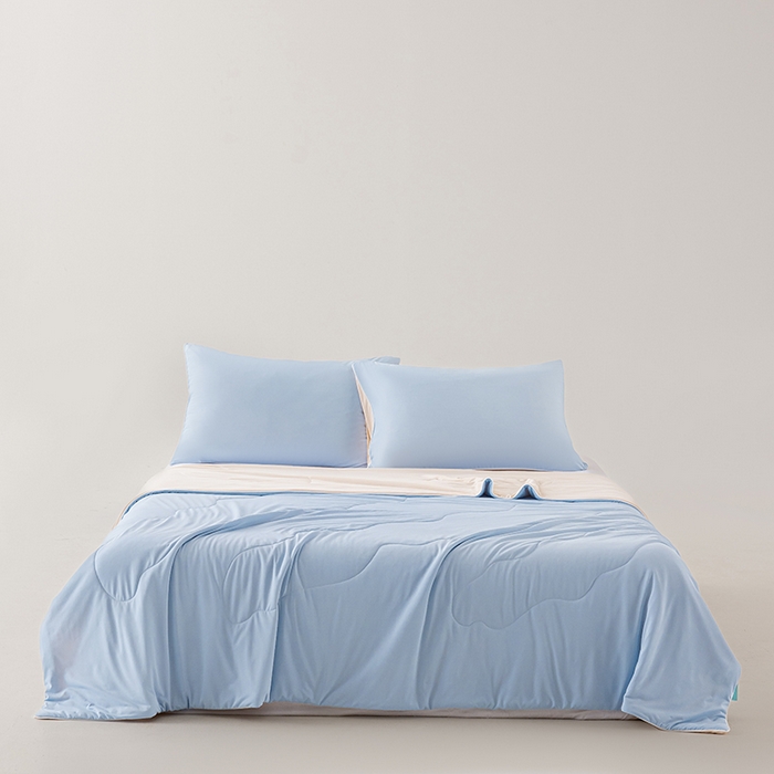 91家纺网 家纺一手货源 找家纺 迪梵家纺 2026新款锦氨凉感黑科技（160克面料）凉感丝夏被冰淇淋夏凉被空调被-风格一 蓝粉玉