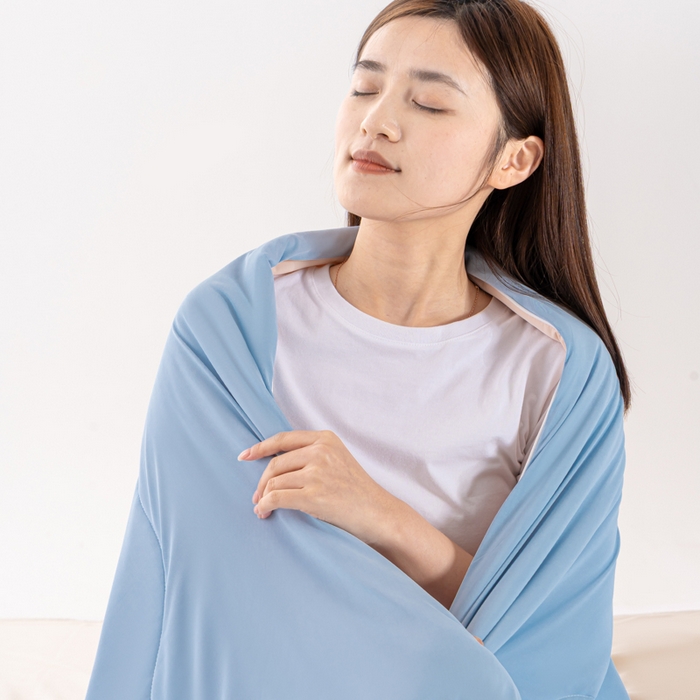 91家纺网 家纺一手货源 找家纺 迪梵家纺 2026新款锦氨凉感黑科技（160克面料）凉感丝夏被冰淇淋夏凉被空调被-风格一 蓝粉玉