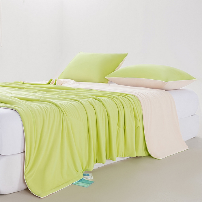 91家纺网 家纺一手货源 找家纺 迪梵家纺 2026新款锦氨凉感黑科技（160克面料）凉感丝夏被冰淇淋夏凉被空调被-风格一 明青玉