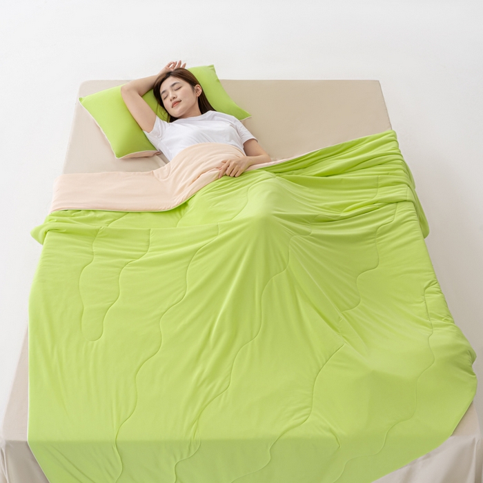 91家纺网 家纺一手货源 找家纺 迪梵家纺 2026新款锦氨凉感黑科技（160克面料）凉感丝夏被冰淇淋夏凉被空调被-风格一 明青玉