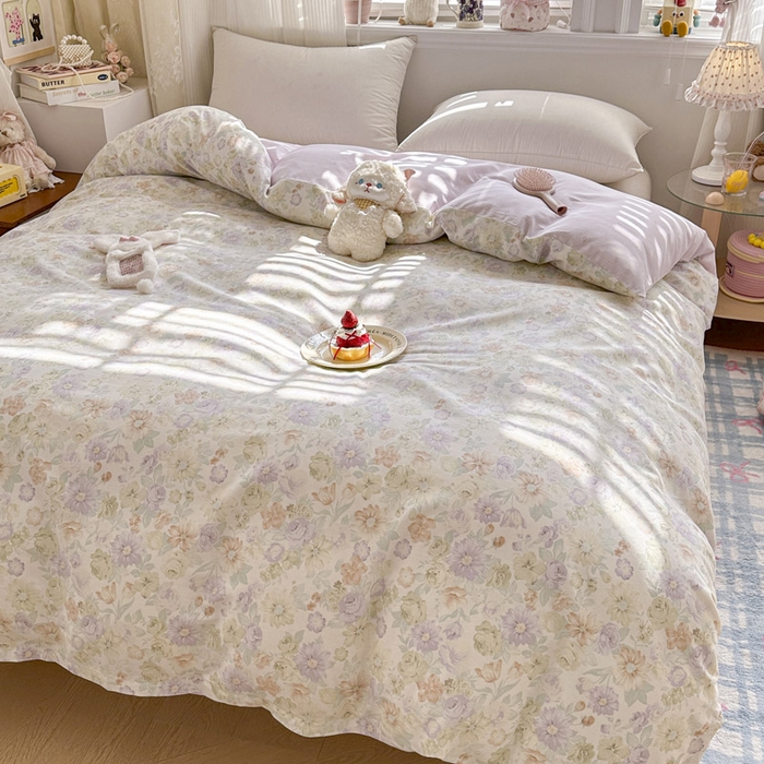 91家纺网 家纺一手货源 找家纺 绵庭家纺 2026新款12868全棉纯棉印花系列被套单件单品被套单被套-第一批 花园漫序