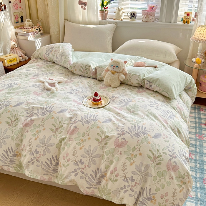 91家纺网 家纺一手货源 找家纺 绵庭家纺 2026新款12868全棉纯棉印花系列被套单件单品被套单被套-第一批 青岚叶语-紫