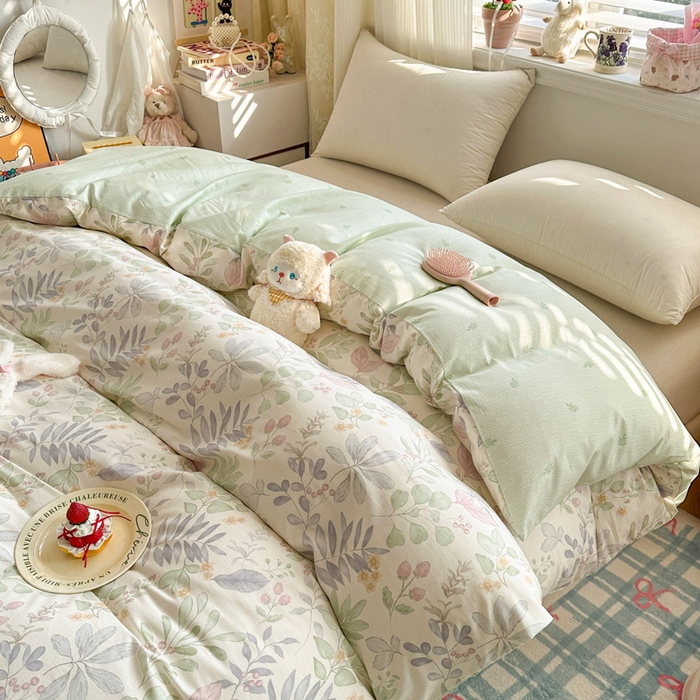 91家纺网 家纺一手货源 找家纺 绵庭家纺 2026新款12868全棉纯棉印花系列被套单件单品被套单被套-第一批 青岚叶语-紫