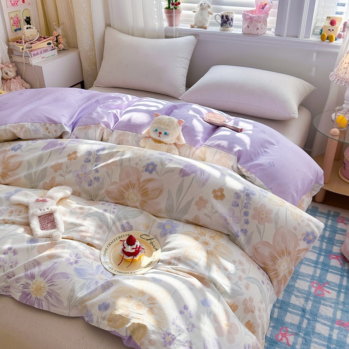 91家纺网 家纺一手货源 找家纺 绵庭家纺 2026新款12868全棉纯棉印花系列被套单件单品被套单被套-第一批 柔色花笺