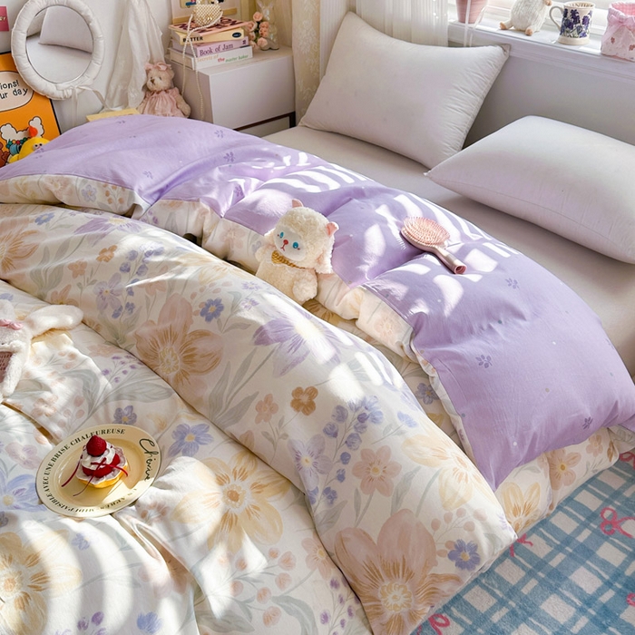 91家纺网 家纺一手货源 找家纺 绵庭家纺 2026新款12868全棉纯棉印花系列被套单件单品被套单被套-第一批 柔色花笺