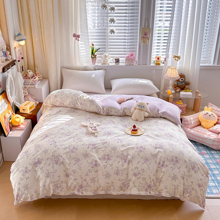 绵庭家纺 2026新款12868全棉纯棉印花系列被套单件单品被套单被套-第一批 苏林-紫