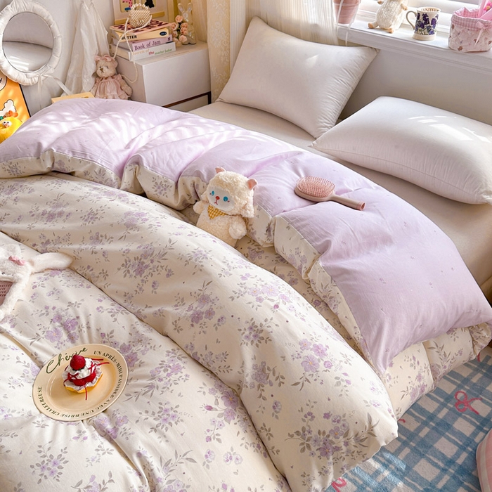 91家纺网 家纺一手货源 找家纺 绵庭家纺 2026新款12868全棉纯棉印花系列被套单件单品被套单被套-第一批 苏林-紫