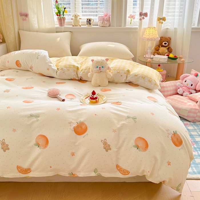 91家纺网 家纺一手货源 找家纺 绵庭家纺 2026新款12868全棉纯棉印花系列被套单件单品被套单被套-第一批 甜桔小兔