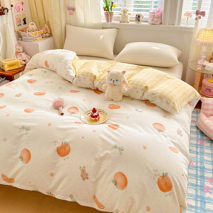 91家纺网 家纺一手货源 找家纺 绵庭家纺 2026新款12868全棉纯棉印花系列被套单件单品被套单被套-第一批 甜桔小兔