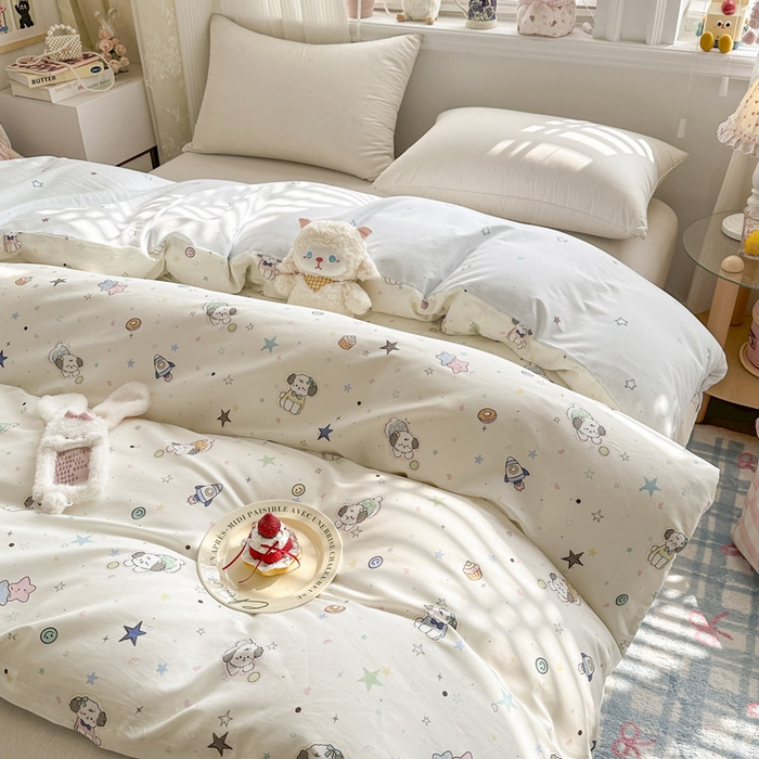 91家纺网 家纺一手货源 找家纺 绵庭家纺 2026新款12868全棉纯棉印花系列被套单件单品被套单被套-第一批 星空狗狗