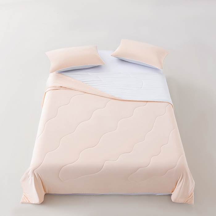 91家纺网 家纺一手货源 找家纺 迪梵家纺 2026新款锦氨凉感黑科技（160克面料）凉感丝夏被冰淇淋夏凉被空调被-风格二 桃喜玉