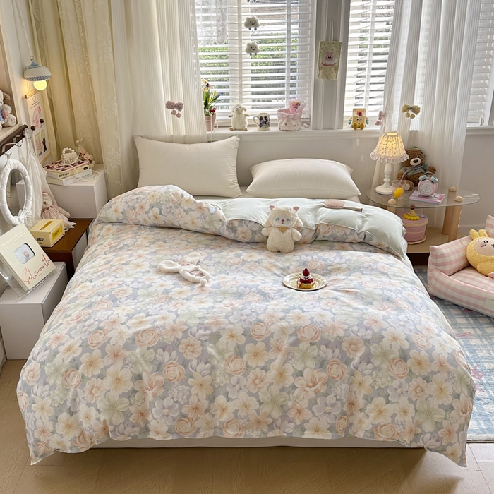 绵庭家纺 2026新款12868全棉纯棉印花系列被套单件单品被套单被套-第一批 釉色浮光-兰