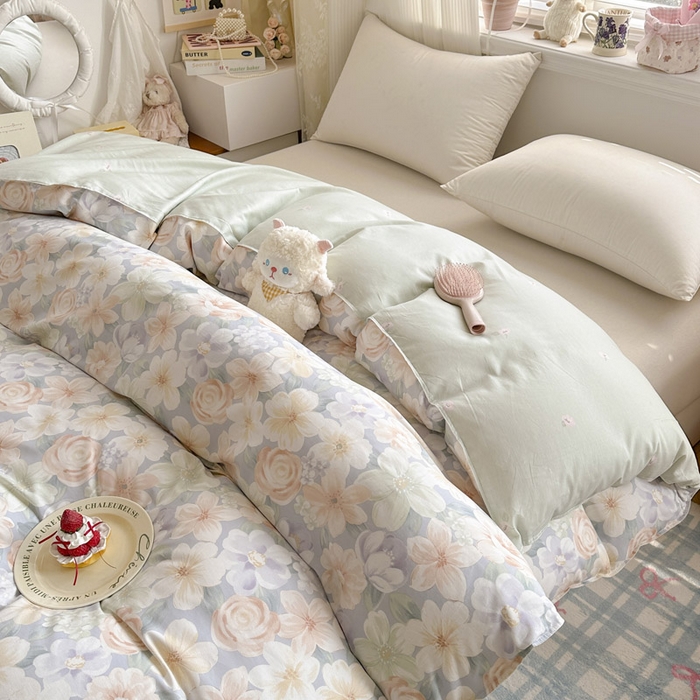 91家纺网 家纺一手货源 找家纺 绵庭家纺 2026新款12868全棉纯棉印花系列被套单件单品被套单被套-第一批 釉色浮光-兰