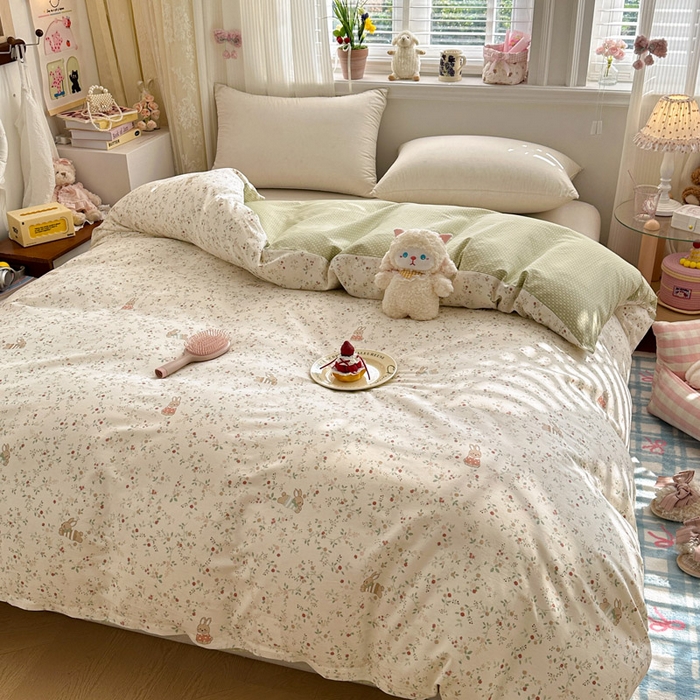 91家纺网 家纺一手货源 找家纺 绵庭家纺 2026新款12868全棉纯棉印花系列被套单件单品被套单被套-第一批 月兔花园