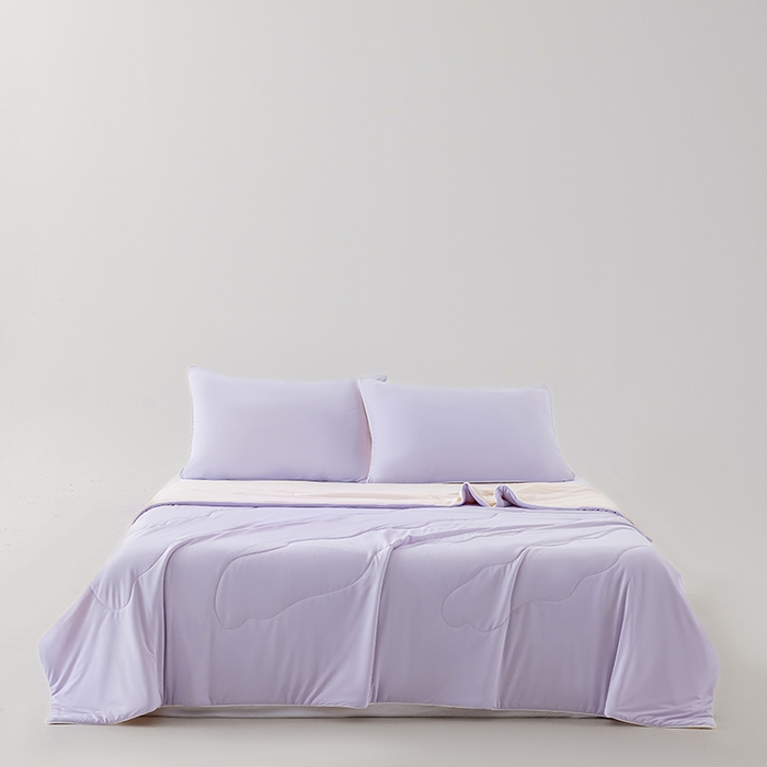 91家纺网 家纺一手货源 找家纺 迪梵家纺 2026新款锦氨凉感黑科技（160克面料）凉感丝夏被冰淇淋夏凉被空调被-风格三 啵啵紫