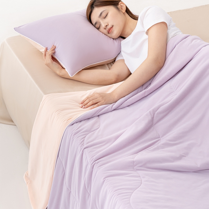 91家纺网 家纺一手货源 找家纺 迪梵家纺 2026新款锦氨凉感黑科技（160克面料）凉感丝夏被冰淇淋夏凉被空调被-风格三 啵啵紫