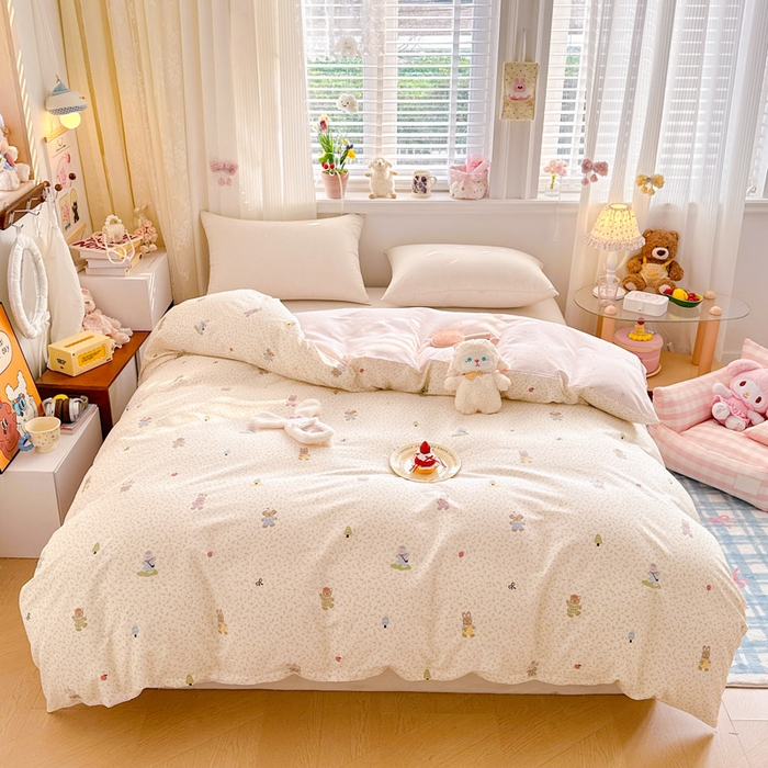 绵庭家纺 2026新款12868全棉纯棉印花系列被套单件单品被套单被套-第一批 云朵小森林