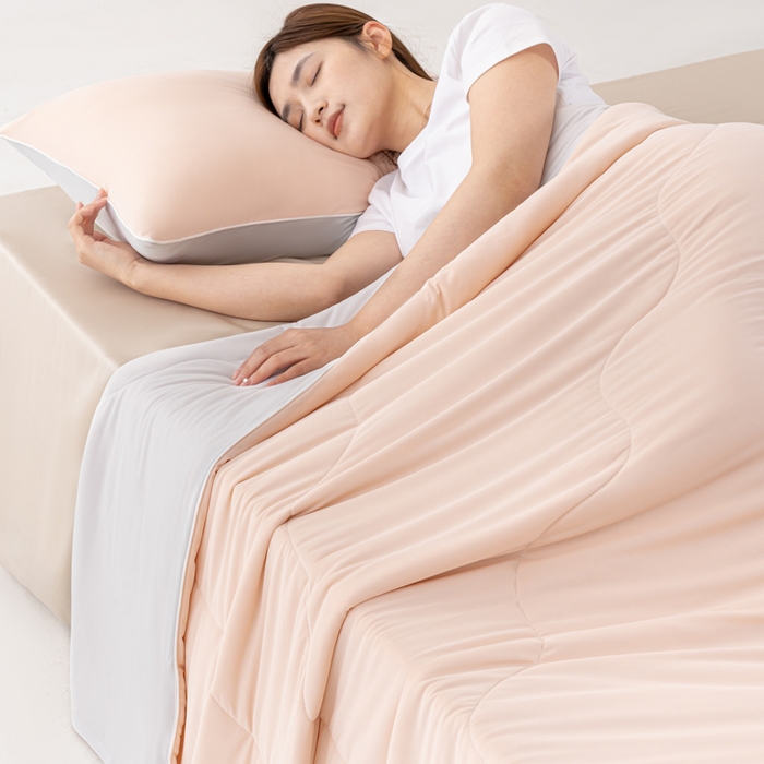 91家纺网 家纺一手货源 找家纺 迪梵家纺 2026新款锦氨凉感黑科技（160克面料）凉感丝夏被冰淇淋夏凉被空调被-风格三 桃喜玉